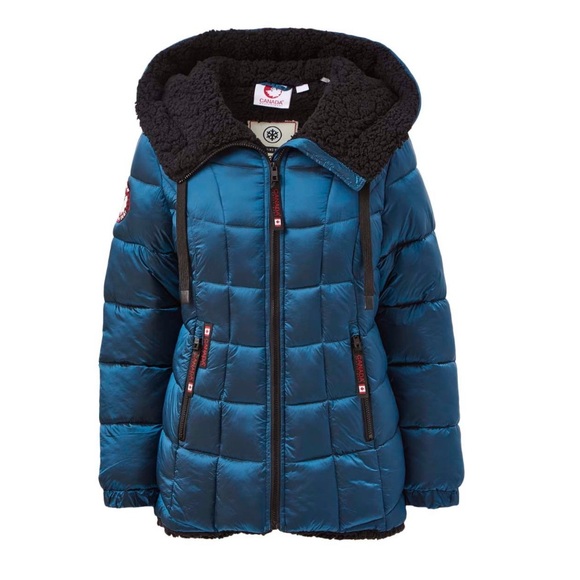 Canada Weather Gear Peacock Sherpa Lined Puffer Coat Winter Size Medium Warm - Picture 4 of 5